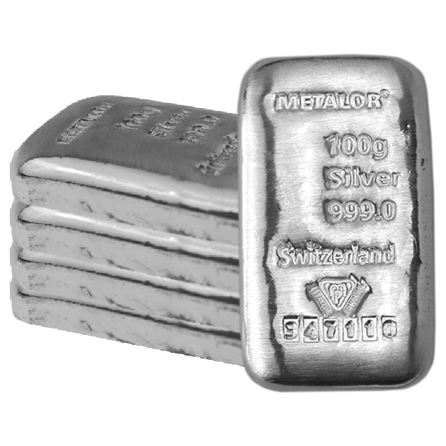 Metalor 100g Silver 5 Bar Bundle