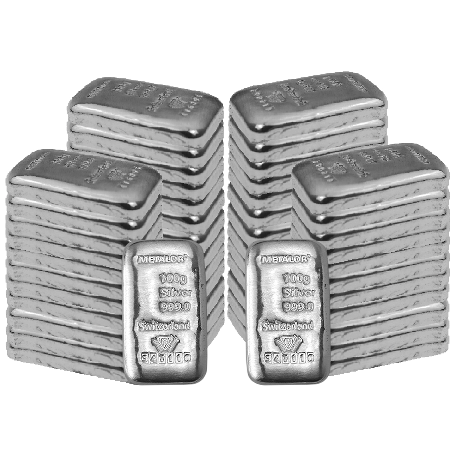 Metalor 100g Silver 50 Bar Bundle