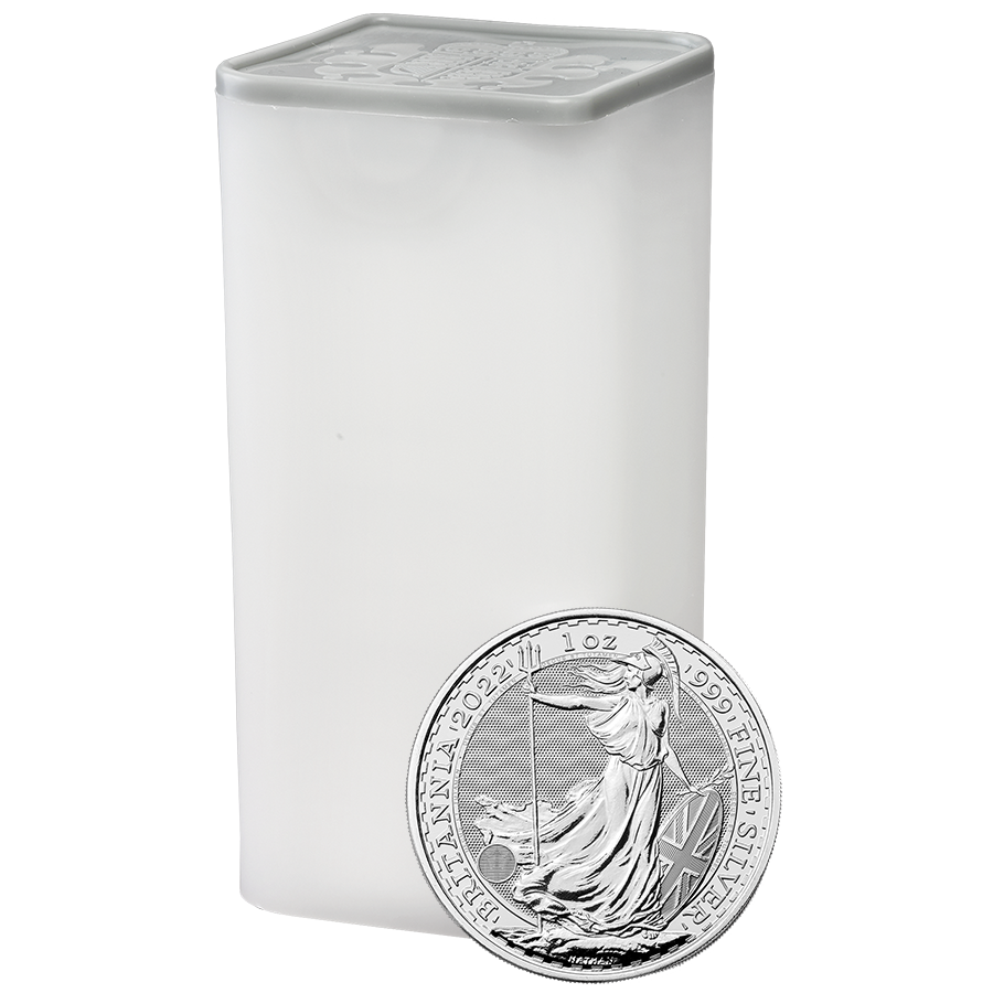 2022 UK Britannia 1oz Silver Coin - Full Tube of 25 Coins
