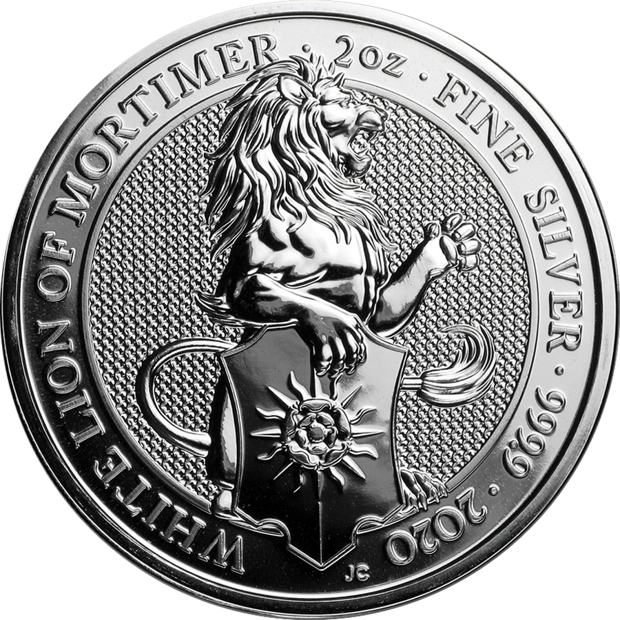 2020 UK Queen’s Beasts The White Lion of Mortimer 2oz Silver Coin (Image 2)