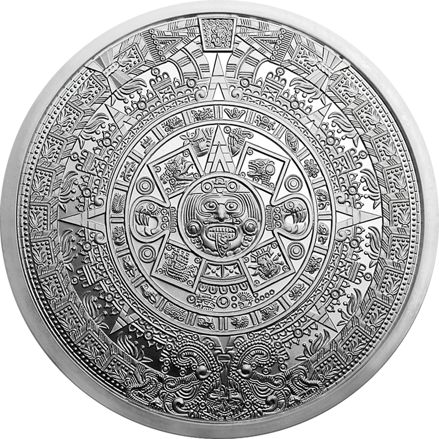 Aztec Calendar 5oz Silver Round