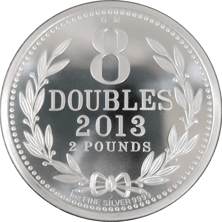 Pre-Owned 2013 Guernsey 8 Doubles £2 Silver Coin - VAT Free (Image 1)
