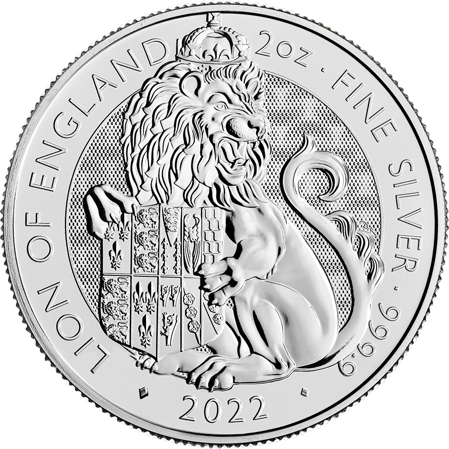 2022 UK Tudor Beasts The Lion Of England 2oz Silver Coin (Image 2)