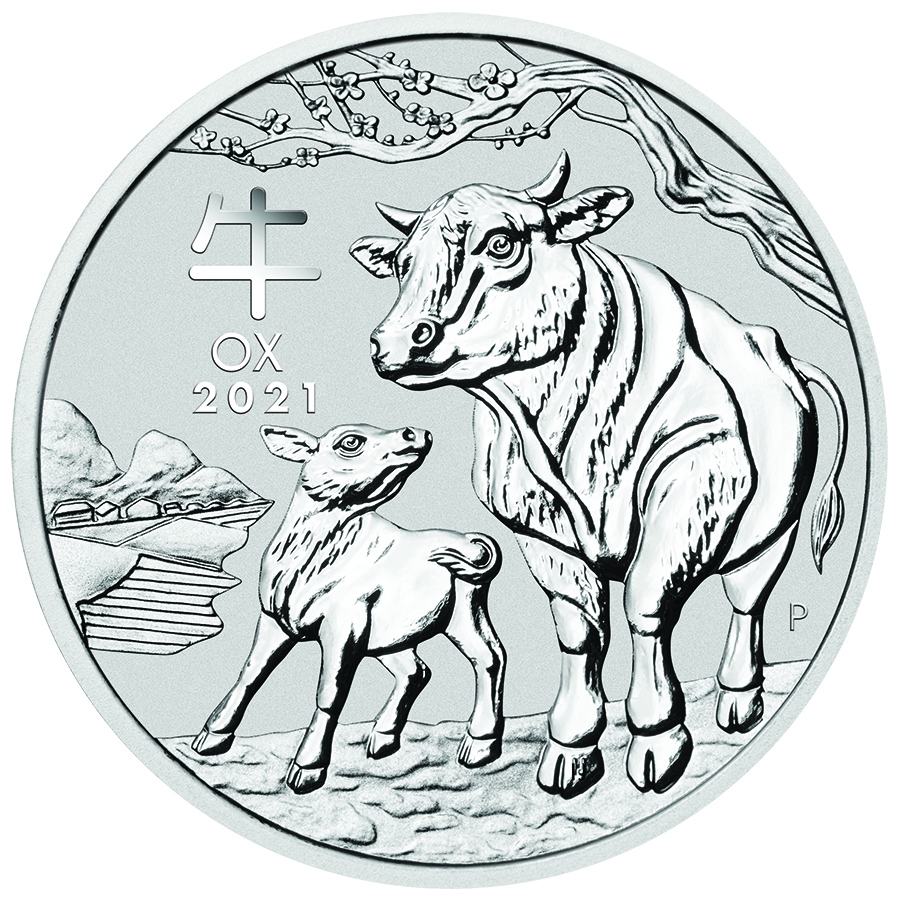 Pre-Owned 2021 Australian Lunar Ox 1oz Silver Coin - VAT Free