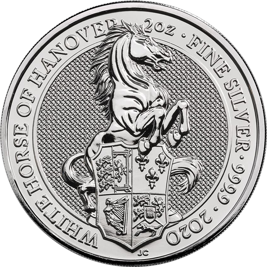 2020 UK Queen’s Beasts The White Horse of Hanover 2oz Silver Coin