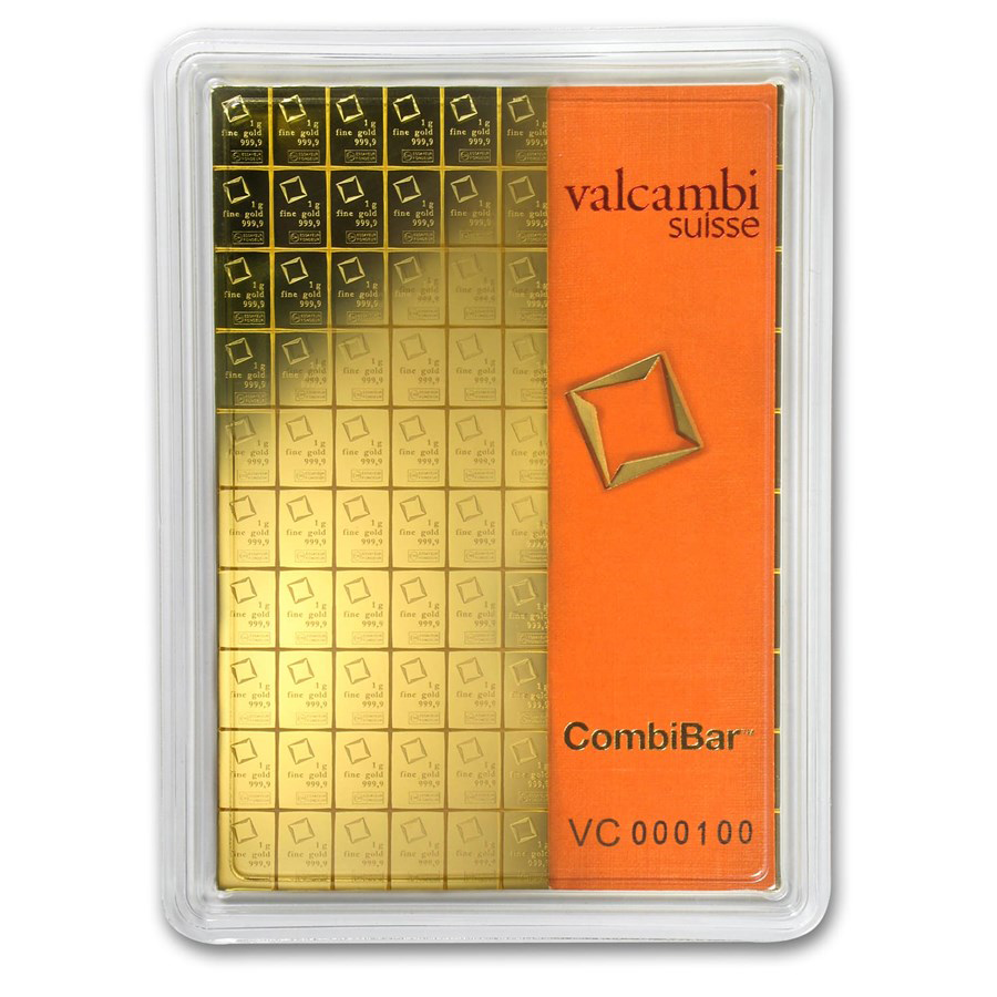Valcambi 100 x 1g Gold CombiBar (Image 1)