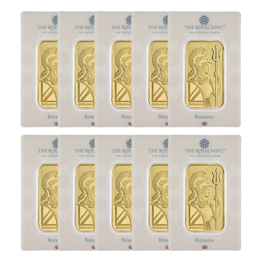 The Royal Mint Britannia 1oz Gold Bar - 10 Bar Bundle (Image 4)