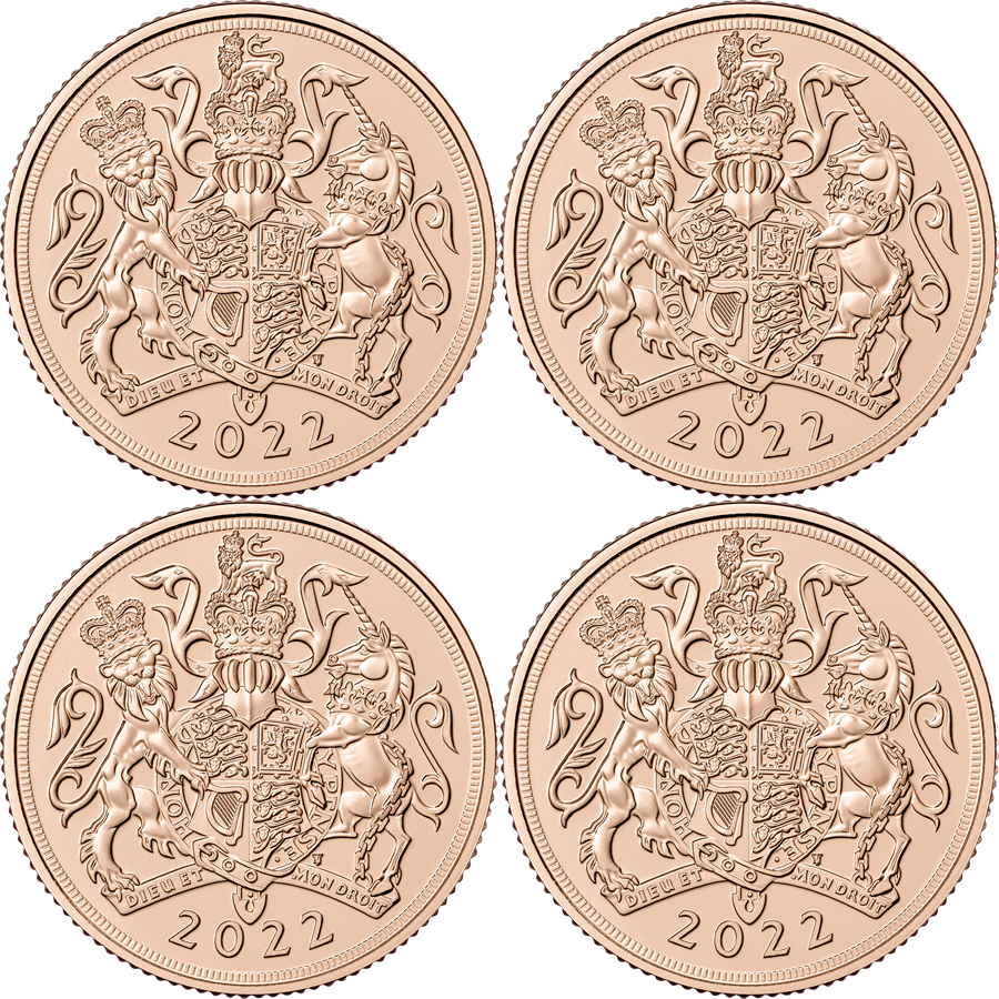 2022 UK Full Sovereign Gold 4 Coin Bullion Bundle
