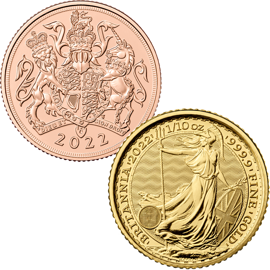 2022 UK Full Sovereign & Britannia 1/10oz Gold Coin Collection
