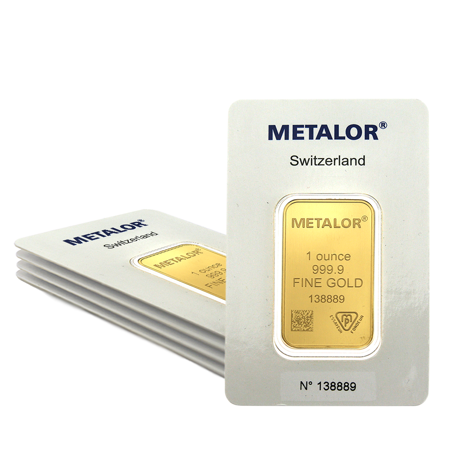 Metalor 1oz Gold 5 Bar Bundle