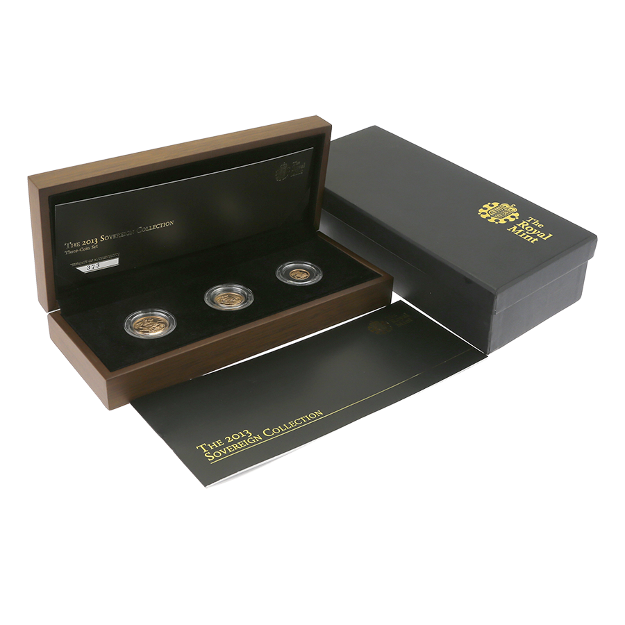 Pre-Owned 2013 UK Proof Sovereign Standard 3-Gold Coin Collection (Image 1)