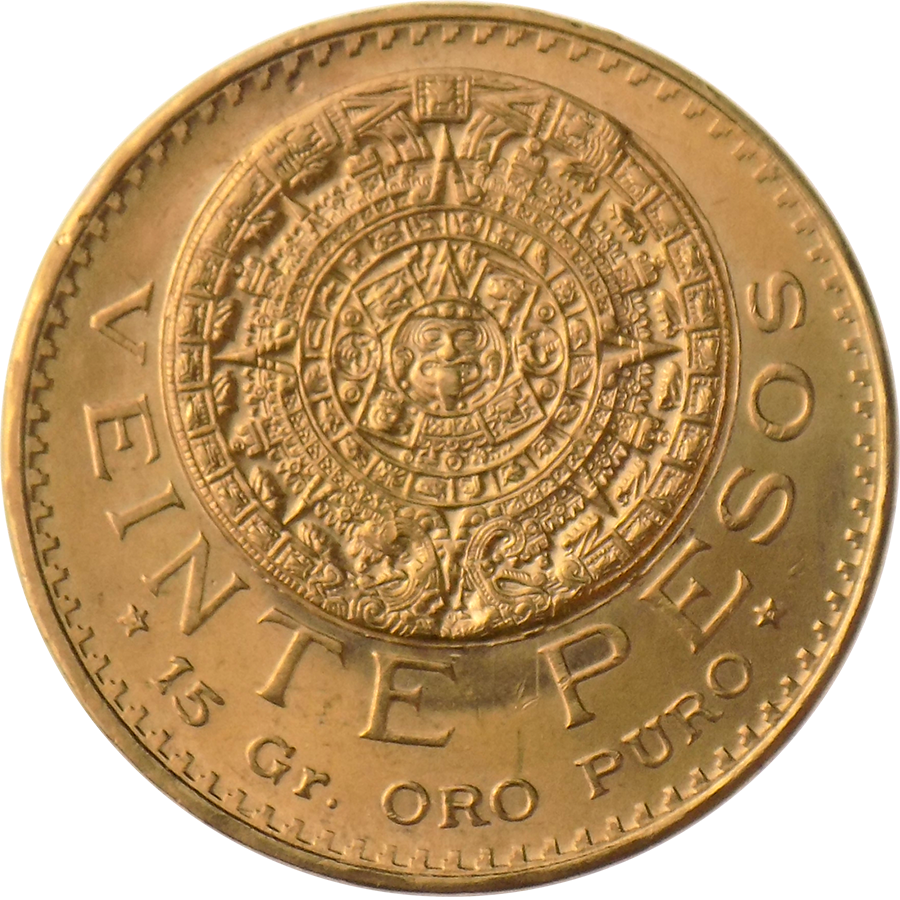 Pre-Owned 1959 Mexican 20 Peso Gold Coin.