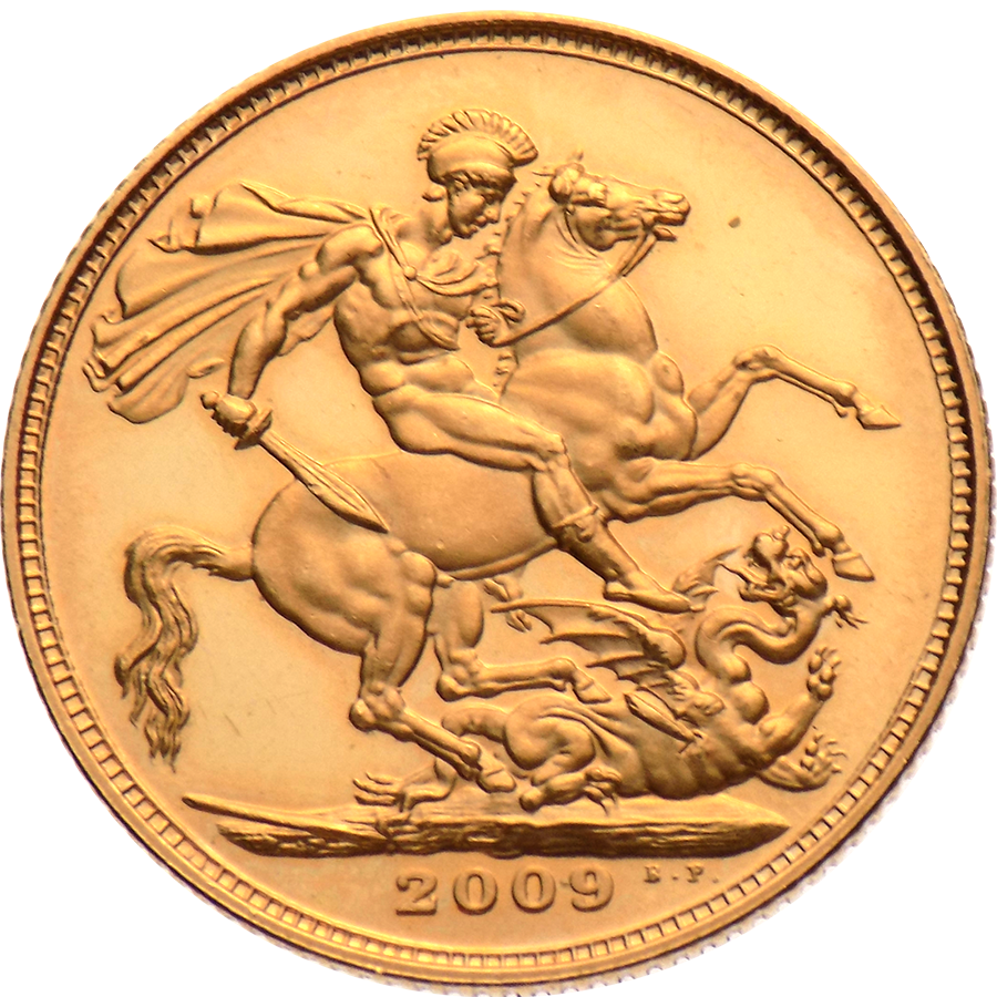 Pre-Owned 2009 UK Proof Design Full Sovereign Gold Coin (Image 1)
