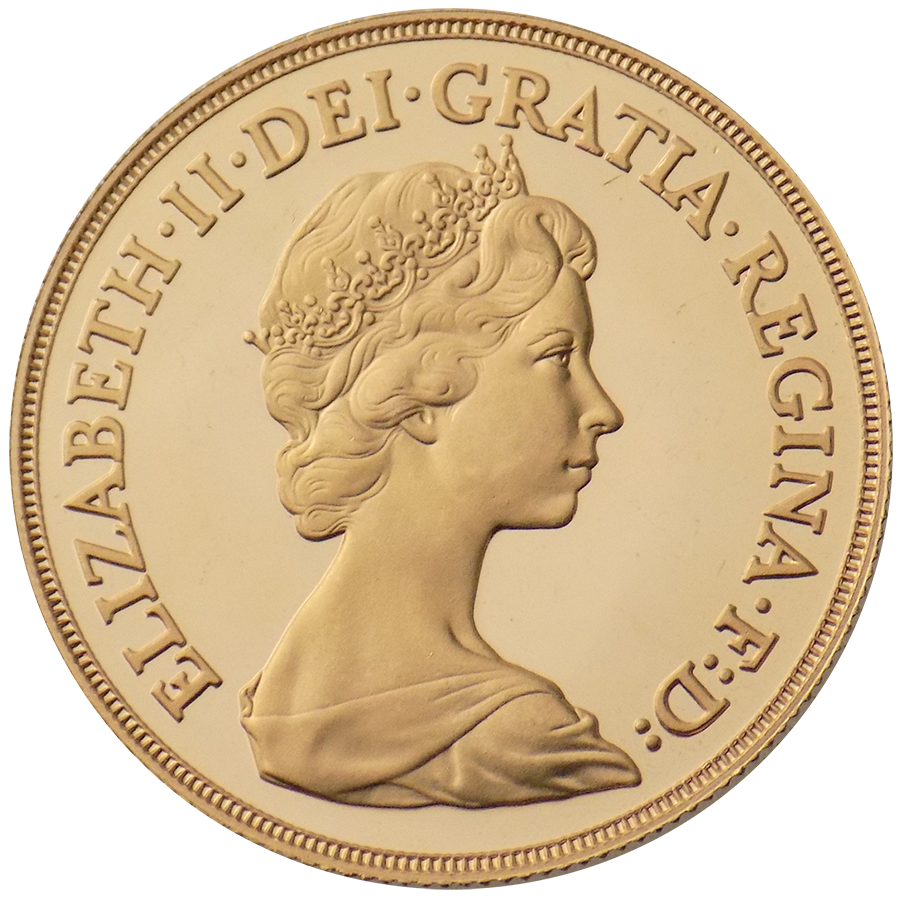 Pre-Owned 1980 UK Proof Design Double Sovereign Gold Coin (Image 1)