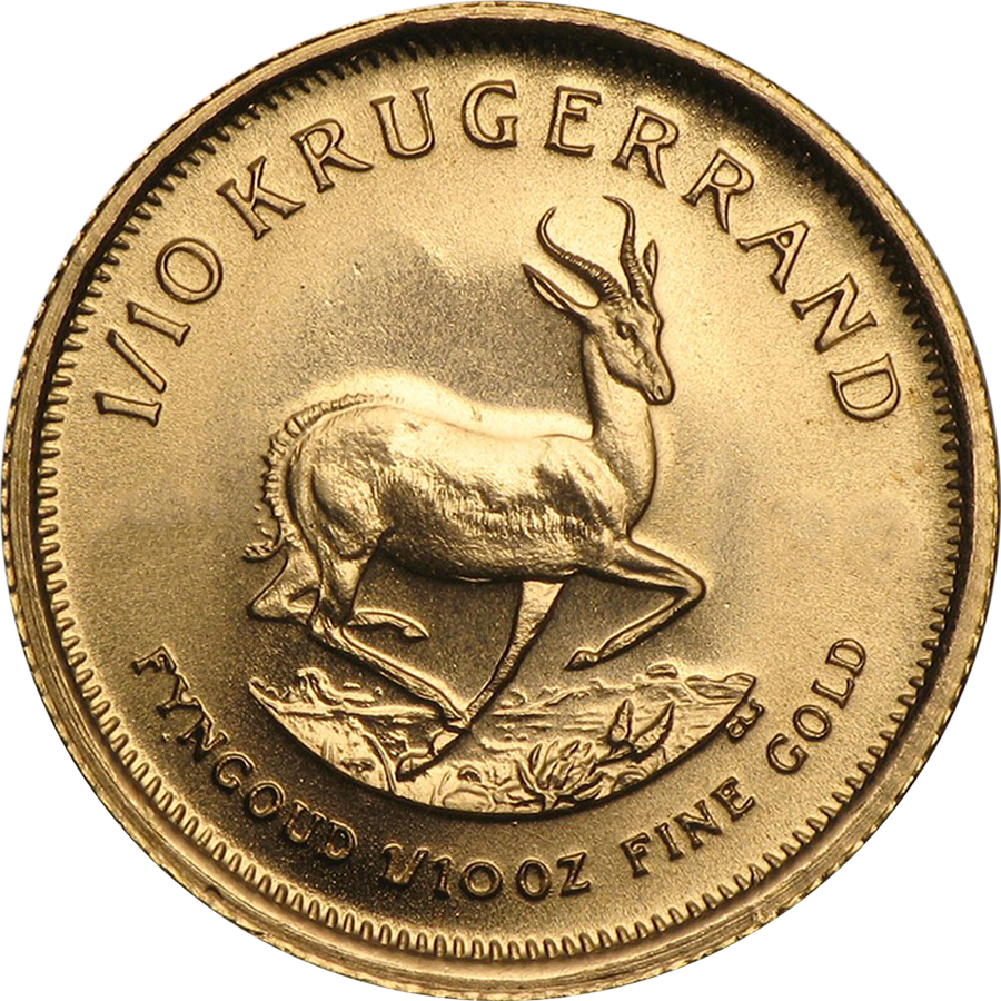 Pre-Owned South African Krugerrand 1/10oz Gold Coin - Mixed Dates (Image 1)