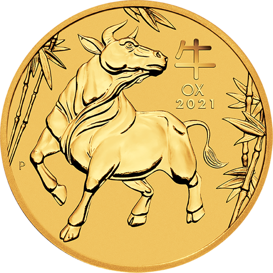 2021 Australian Lunar Ox 1/20oz Gold Coin (Image 1)