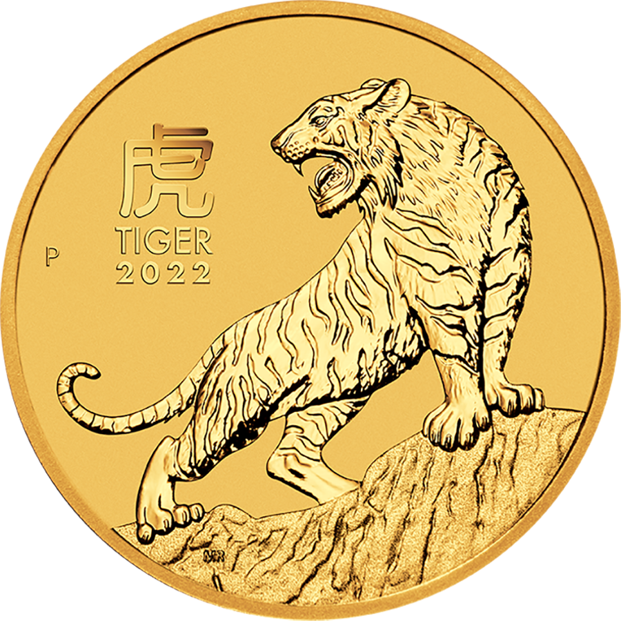 2022 Australian Lunar Tiger 1/2oz Gold Coin