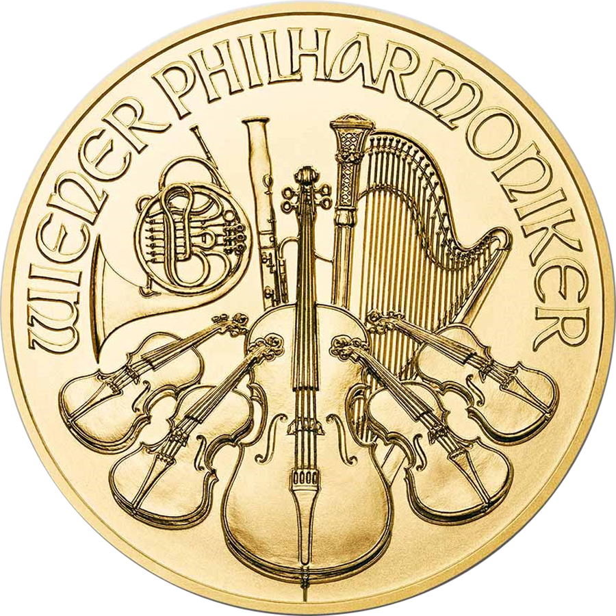 2022 Austrian Philharmonic 1/25oz Gold Coin (Image 1)