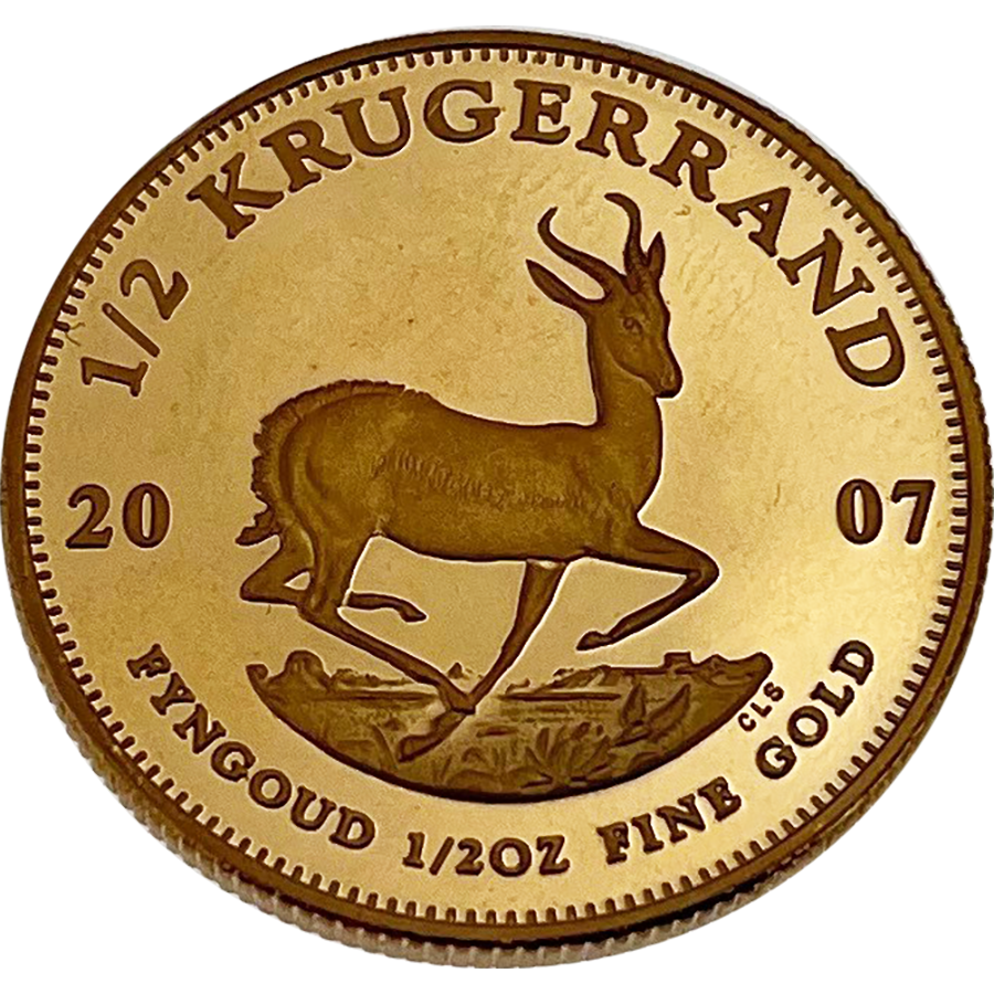 Pre-Owned 2007 South African Krugerrand Proof Design 1/2oz Gold Coin