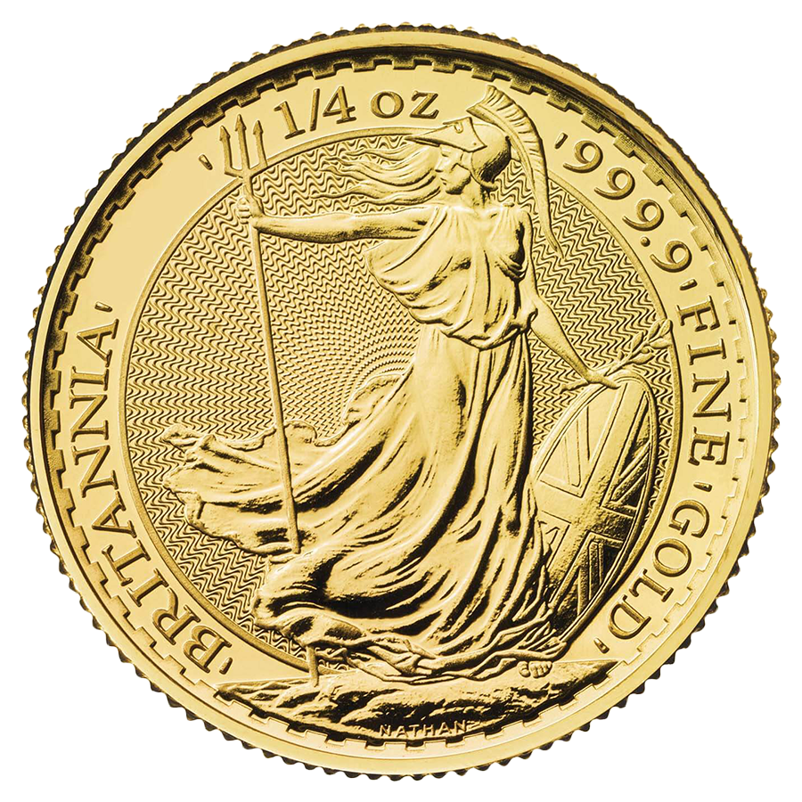 Pre-Owned Post 2012 UK Britannia 1/4oz Gold Coin - Mixed Dates (Image 1)