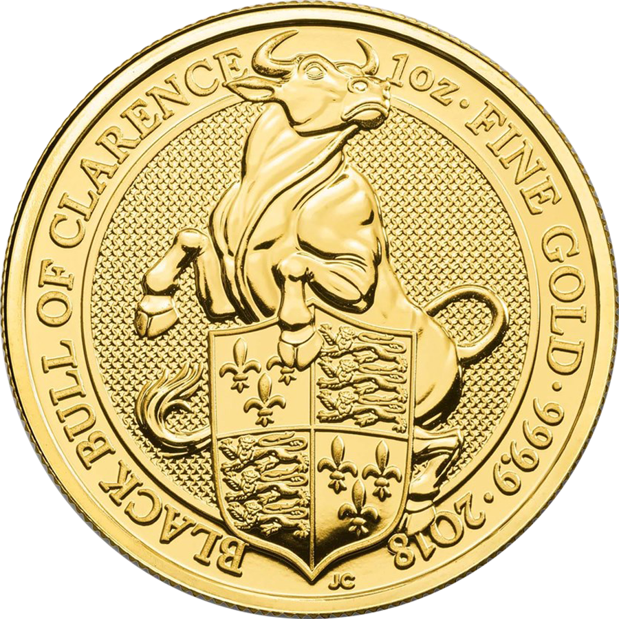 2018 UK Queen’s Beasts The Black Bull of Clarence 1oz Gold Coin
