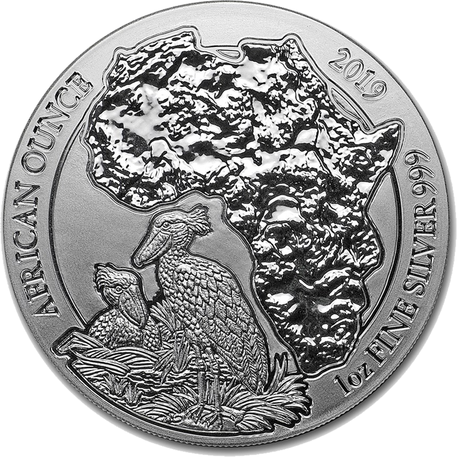 SHOEBILL 2019 1 oz Pure Silver Coin RWANDA LUNAR OUNCE Sealed